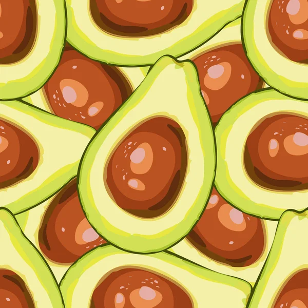 Illustrazione con motivo senza cuciture avocado. Sfondo estivo. Design vettoriale. — Vettoriale Stock