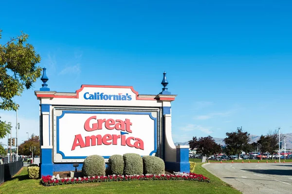 美国加利福尼亚州圣克拉拉 2017年11月12日 在美国大娱乐公园入口处签字 — 图库照片