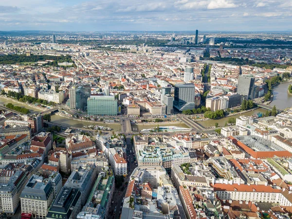 Utsikt över Wien i Österrike från luften — Stockfoto