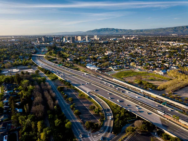 California Silikon Vadisi'nin havadan görünümü — Stok fotoğraf