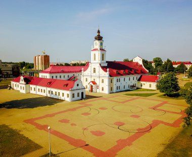 Aerial view of Jesuit Collegium in Orsh Belarus clipart