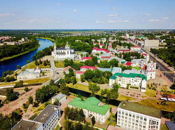 Vista aérea do horizonte da cidade em Vitebsk Belarus — Fotografia de Stock