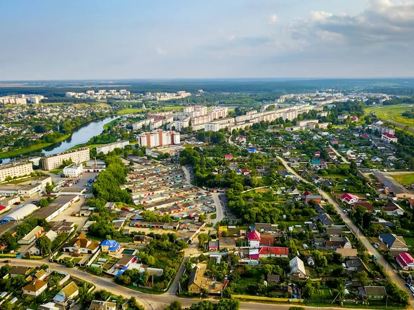 Şehir manzarası Orşa Beyaz Rusya'nın havadan görünümü — Stok fotoğraf