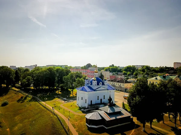 Vista aérea da Igreja da Natividade da Virgem em Orsha Bielorrússia — Fotografia de Stock