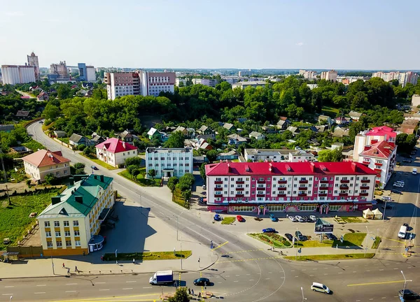 Пташиного польоту Сіті горизонт під Оршею Білорусі — стокове фото