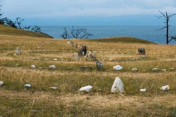 Rituele cirkels op de oevers van het Baikalmeer — Stockfoto