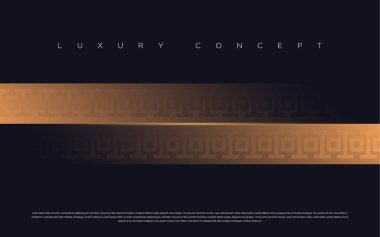 Lüks koyu altın külçe desen, altın çizgiler ve daireler ile siyah prim arka plan. Kurumsal kimlik, afiş, afiş, davet kartı, broşür, el ilanı vb için zengin arka plan...