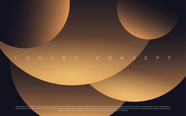 Lüks koyu altın külçe desen, altın çizgiler ve daireler ile siyah prim arka plan. Kurumsal kimlik, afiş, afiş, davet kartı, broşür, el ilanı vb için zengin arka plan...