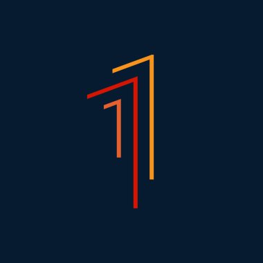 Number one / ilk vektör yazı tipi alfabesi, benzersiz elemanları tasarımı için parlak renkli modern dinamik düz tasarım; logo, kurumsal kimlik, uygulama, yaratıcı poster ve daha fazlası 