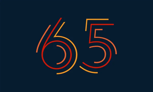 Sayı altmış beş vektör yazı tipi alfabe, benzersiz elemanları tasarımı için parlak renkli modern dinamik düz tasarım; logo, kurumsal kimlik, uygulama, yaratıcı poster ve daha fazlası 