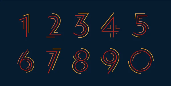 Sayı vektör yazı tipi alfabesi, benzersiz elemanları tasarımı için parlak renkli modern dinamik düz tasarım ayarlayın; logo, kurumsal kimlik, uygulama, yaratıcı poster ve daha fazlası
