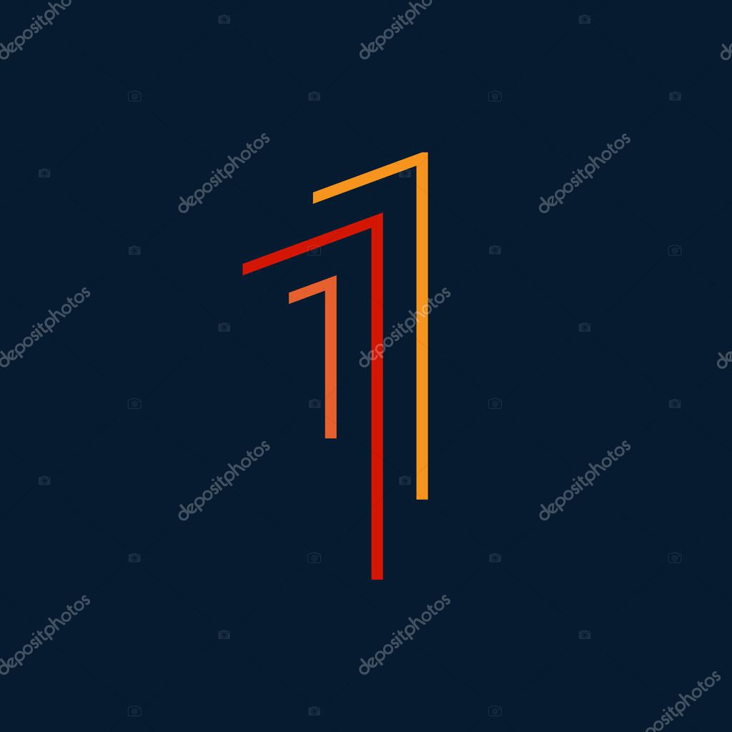 Number one / first vector font alphabet, modern dynamic flat design with brilliant colorful for your unique elements design ; logo, corporate identity, application, creative poster & more