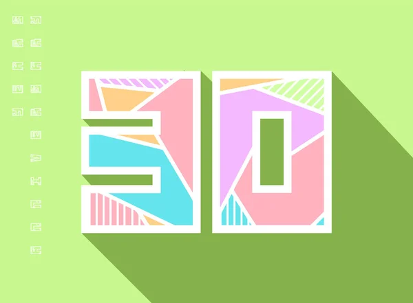Şık renkli stilize retro pop art yıldönümü kutlama numaraları