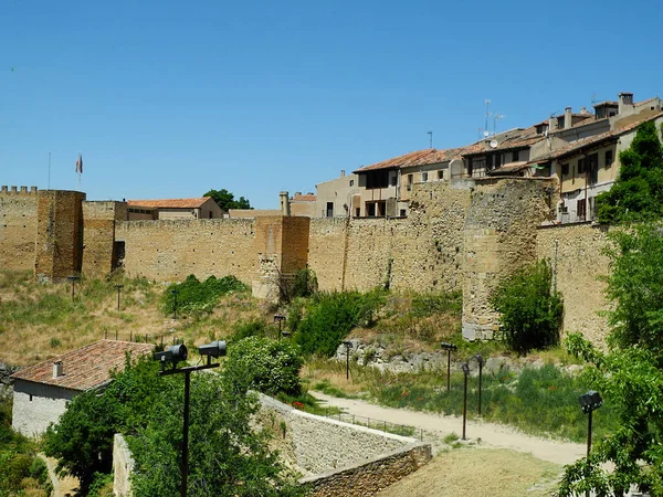 Segovia Város Falai Gyönyörű Panoráma Spanyolország — Stock Fotó