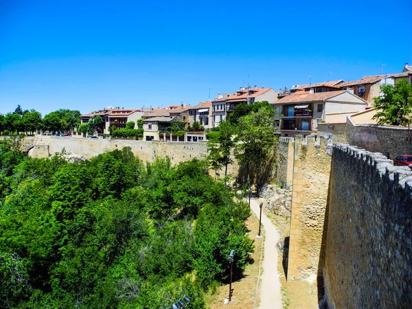 Segovia Befästningsmurar Gamla Stan Spanien — Stockfoto