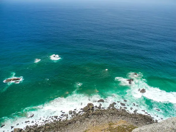 Klify Cabo Roca Cape Roca Turkusowa Woda Oceanu Atlantyckiego Portugalia — Zdjęcie stockowe