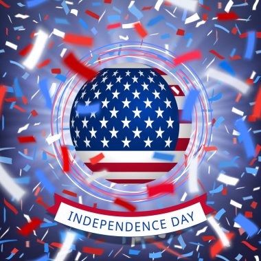 Konfeti ile mutlu ABD Bağımsızlık günü kartı