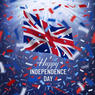 Konfeti ile mutlu İngiltere'de bağımsızlık günü kartı