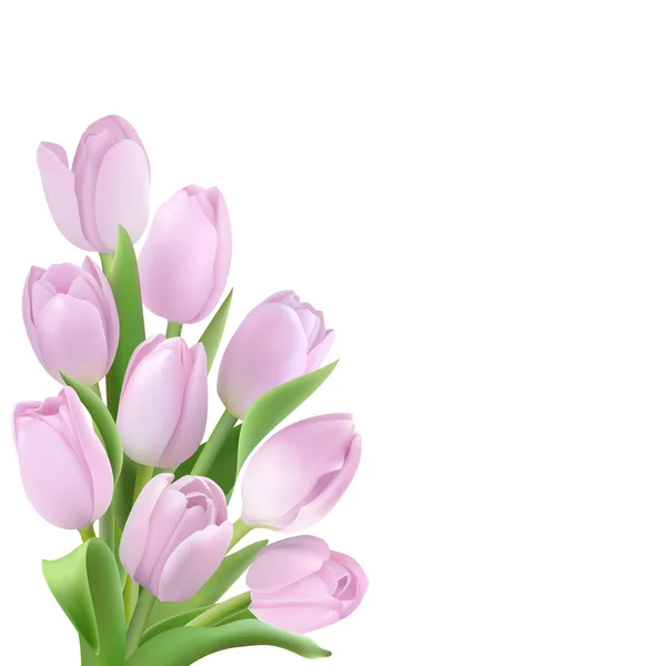 Kartenvorlage mit bunten Tulpen — Stockvektor