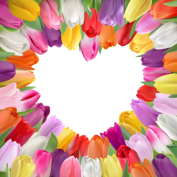 Modèle de carte avec des tulipes colorées lumineuses — Image vectorielle