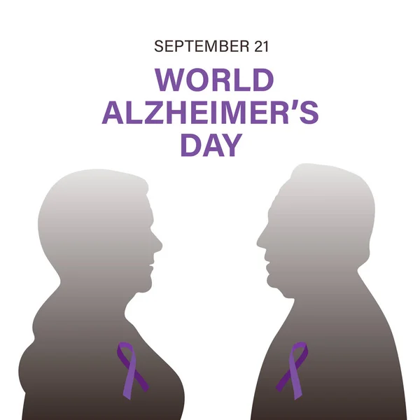 Banner del día mundial del Alzheimer — Vector de stock