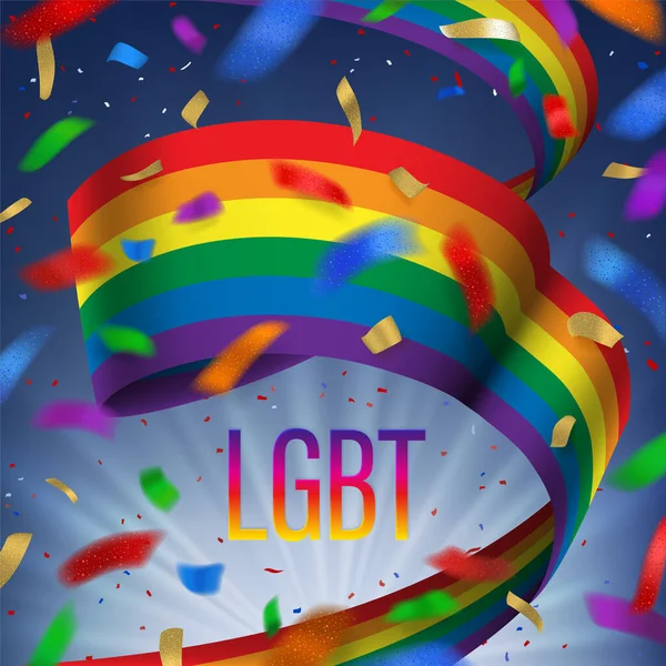 Tarjeta del mes del orgullo LGBT. Derechos humanos y tolerancia . — Vector de stock