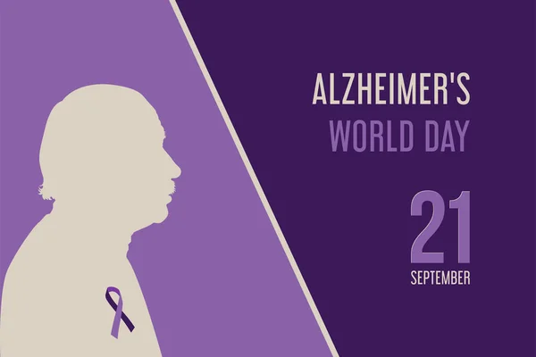 Banner del día mundial de Alzheimer — Vector de stock