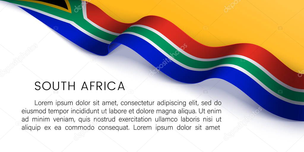South Africa horizontal banner with national flag.