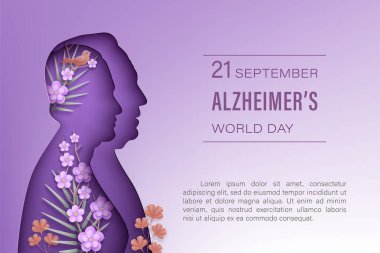 Alzheimer s world day horizontal banner clipart