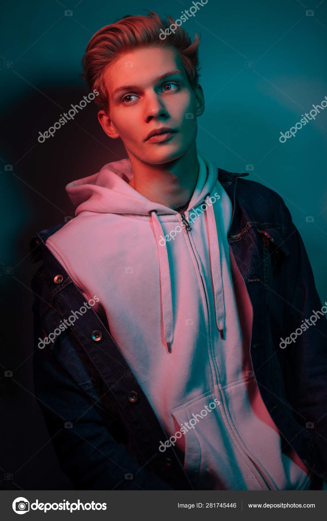 Fashion Photo Portrait Young Male Model Trendy Fashionable