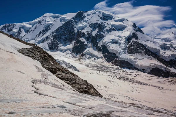 Glaciers Dans Chaîne Montagnes Monte Rosa Alpes Suisses Suisse Été — Photo