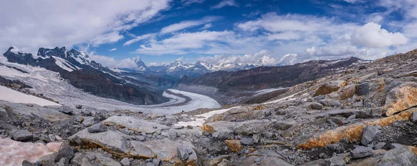 Vista Panorámica Del Matterhorn Desde Glaciar Monte Rose Alpes Suizos — Foto de Stock