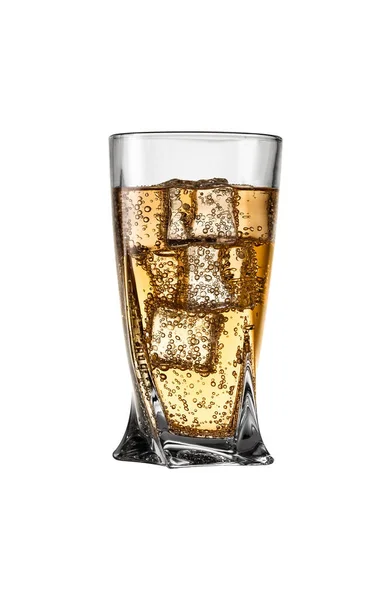 Bicchiere Limonata Con Ghiaccio Isolato Fondo Bianco Design — Foto Stock