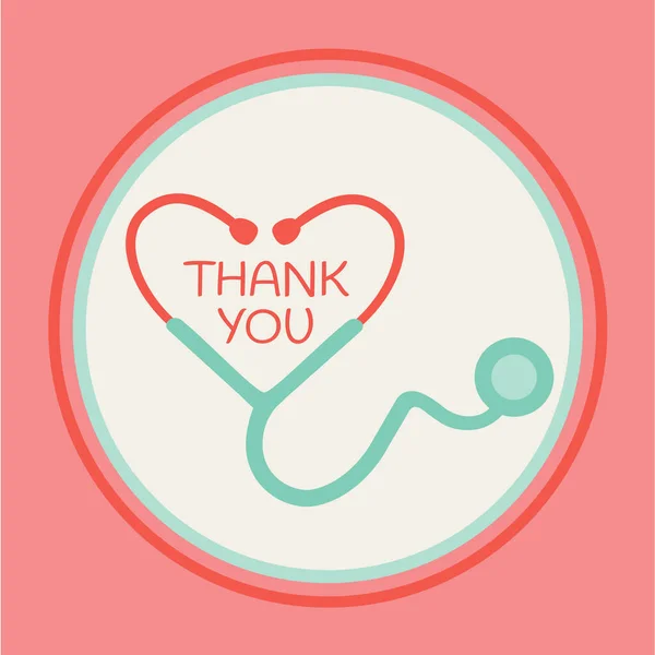 Teşekkürler Doktor Hemşire Salgın Koronavirüs Sembolü Hayat Kurtarıcı Salgın Amblem — Stok Vektör