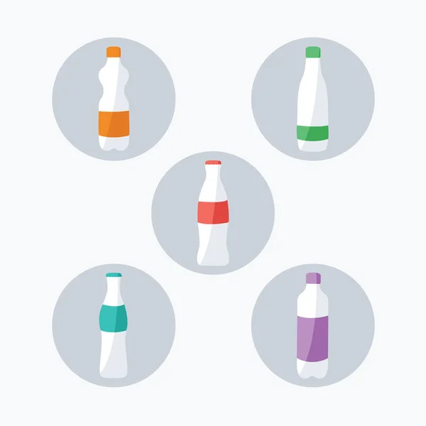Γυάλινο Πλαστικό Κλειστό Μπουκάλι Κύκλο Κουμπί Για App Web Επίπεδο — Διανυσματικό Αρχείο