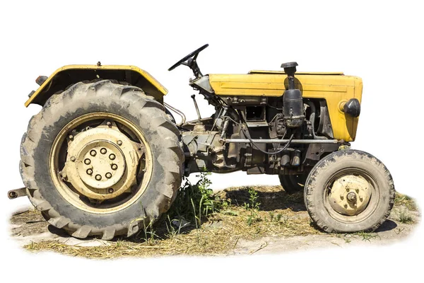 Старий Трактор Вироблений Роках Століття Необхідне Обладнання Молочної Ферми — стокове фото