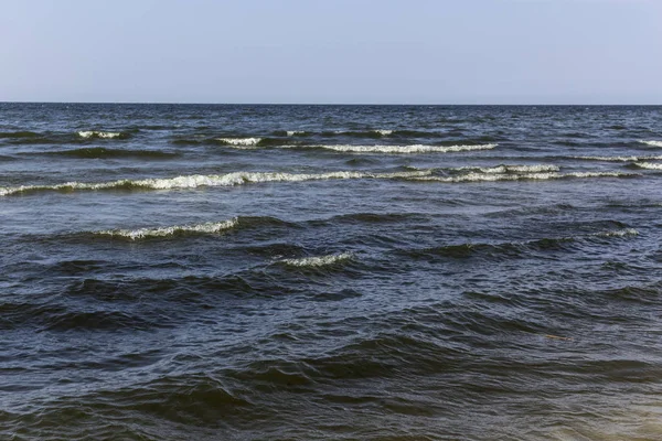 Mar Báltico Pequeñas Olas Cerca Playa Fondo Marino Para Sitio — Foto de Stock