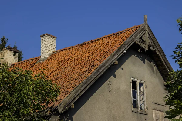 Carved Wooden Details Roof Beginning Twentieth Century Resort Town Krynica Stock Photo