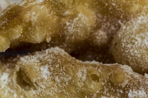 Macrophoto European Deser Angel Wings Ciekawe Faktury Głębokie Ciasta Smażone — Zdjęcie stockowe