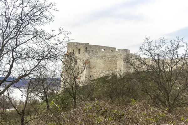 Ruïnes Van Een Oud Kasteel Een Heuvel Gebouwd Van Kalksteen — Stockfoto