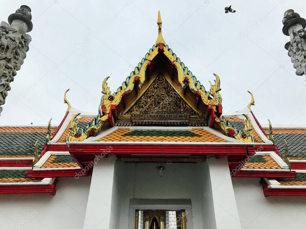 a beautiful Buddhist temple in Bangkok city