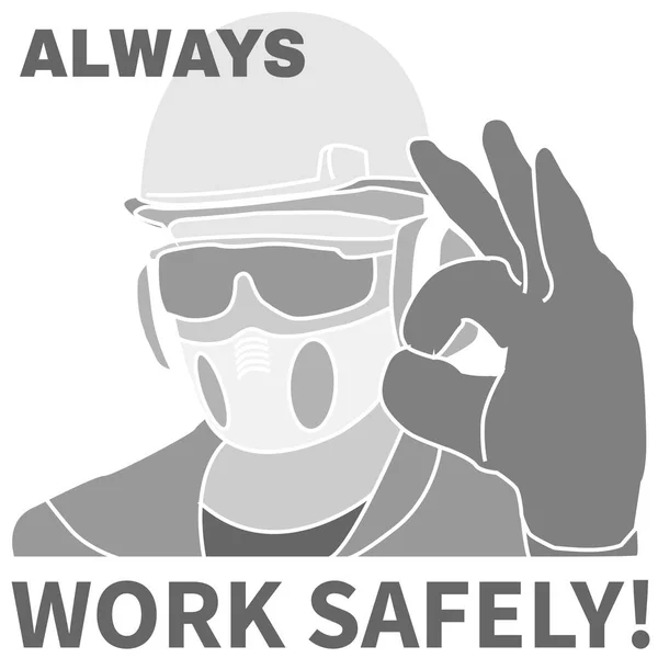 Icone e segni di sicurezza e salute sul lavoro — Vettoriale Stock
