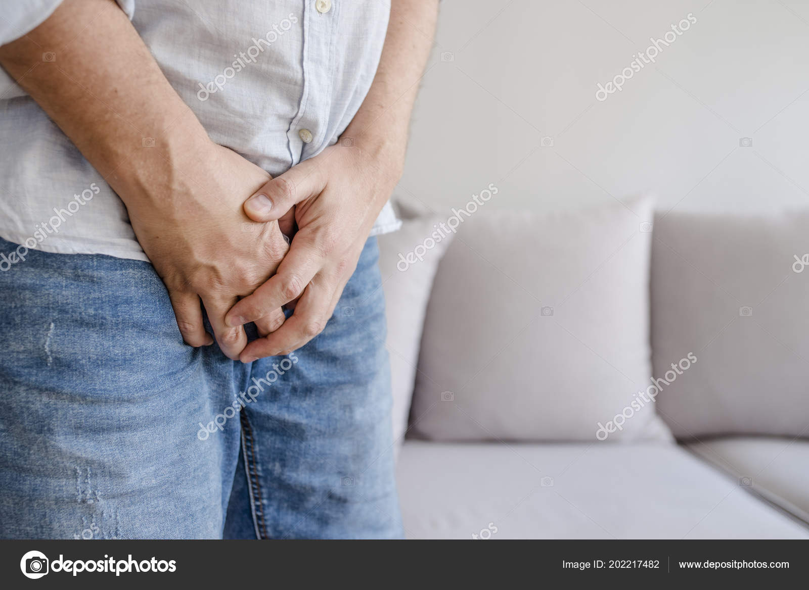Man Hands Holding His Crotch Wants Pee Urinary Incontinence Concept Stock  Photo by ©dragana.stock@gmail.com 202217482