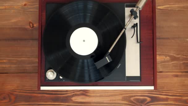 Top view - old vintage vinyl playing music. — Stock Video