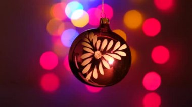 Yeni yıl vintage oyuncak holiday Lights bir arka plan üzerinde.