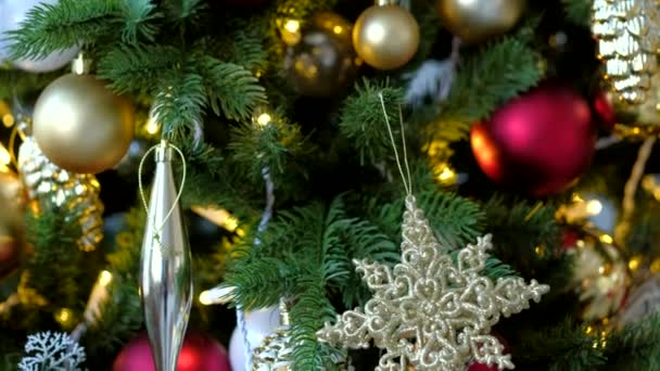 Weihnachtsbaum. Hintergrund der Feiertage. — Stockvideo