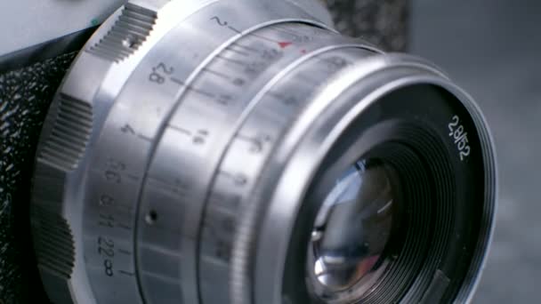 Vintage foto câmera lente detalhes — Vídeo de Stock