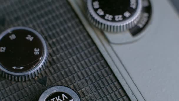 Vintage foto camera details — Stockvideo