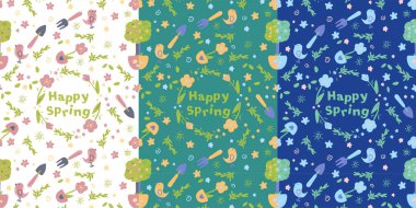 Komik bahar deseni. Yay elemanları ile vektör deseni. Renkli vektör arka planı.