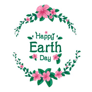 Happy Earth day flower frame